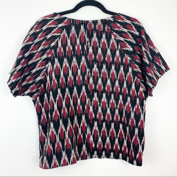 PRAIRIE UNDERGROUND Red Ikat Wednesday Shirt, XS - Picture 4 of 7